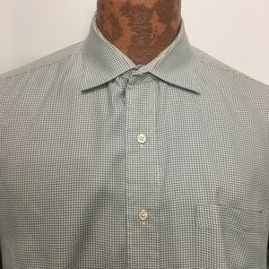 Brooks Brothers 17 - 34/35 Green White Check Shirt